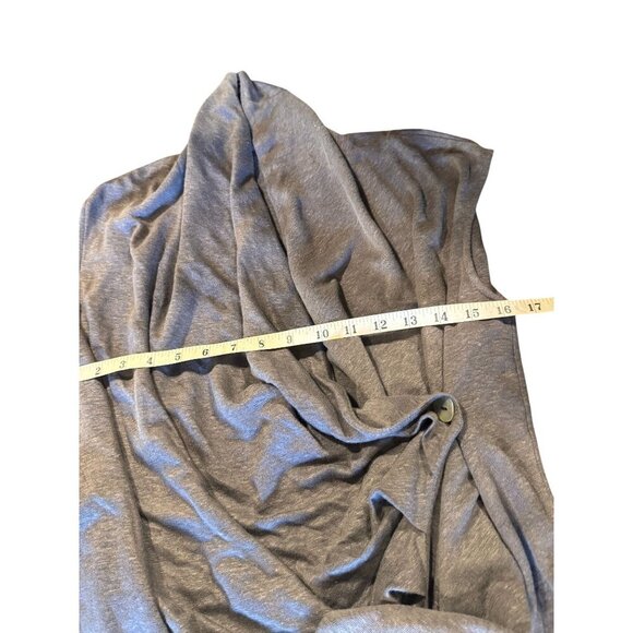 Chalet Womens Drape Front Oversized Lagenlook Sleeveless Tunic Top S Gray Linen - Picture 5 of 6